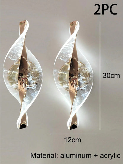 LED Modern 1PC Gold/Black Acrylic wall lamp,Lustre Hallway, Bedroom,Living  room,Bedside lamps room decor,Wall decoration items