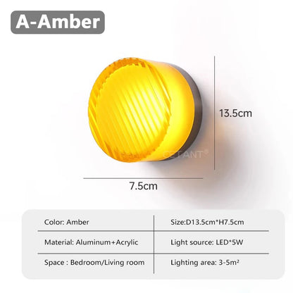 Modern LED Wall Lamp Living Room Amber Jelly Decor Wall Sconces  Corridor Study Dining Room  Home Decoration Smokey Grey Fixture