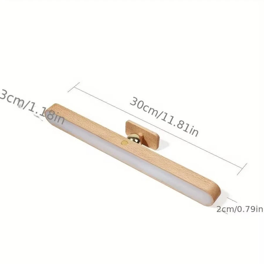 Wooden Cordless Mirror Light LED Night Light Adjustable Reading Lighting Design Bedside Wall Lamp