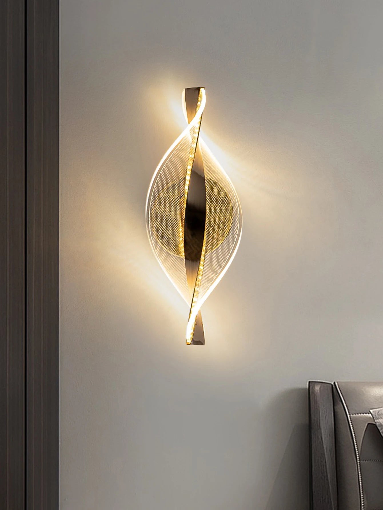 LED Modern 1PC Gold/Black Acrylic wall lamp,Lustre Hallway, Bedroom,Living  room,Bedside lamps room decor,Wall decoration items