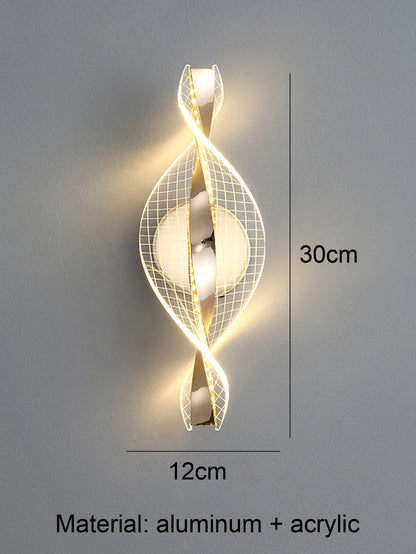 LED Modern 1PC Gold/Black Acrylic wall lamp,Lustre Hallway, Bedroom,Living  room,Bedside lamps room decor,Wall decoration items